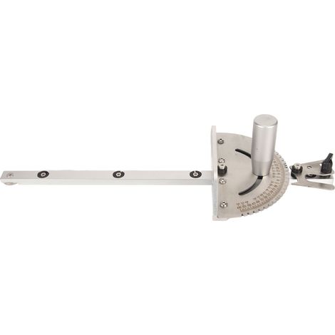 Une butée d'angle standard de 27° en aluminium pour le biseautage des scies circulaires, des scies à ruban et des tables de travail de fraiseuses. (1/5)