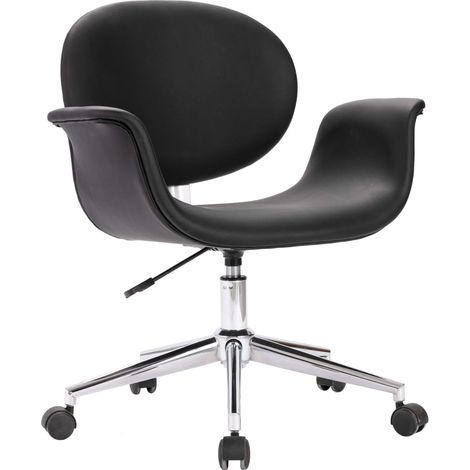 Chaise pivotante à manger,Chaise de cuisine Noir Similicuir CFW26257 (1/5)