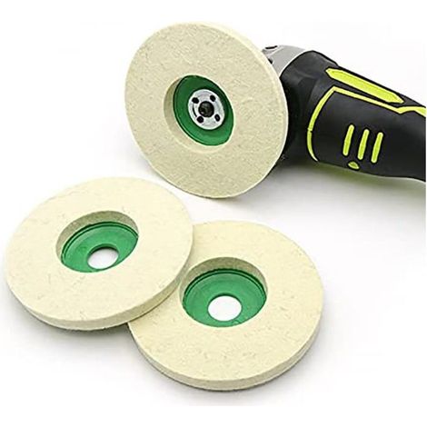 Polierscheibe aus Wollfilz für Winkelschleifer, Rotationswerkzeuge, Schleifwerkzeuge (3-teilig, 125 mm)