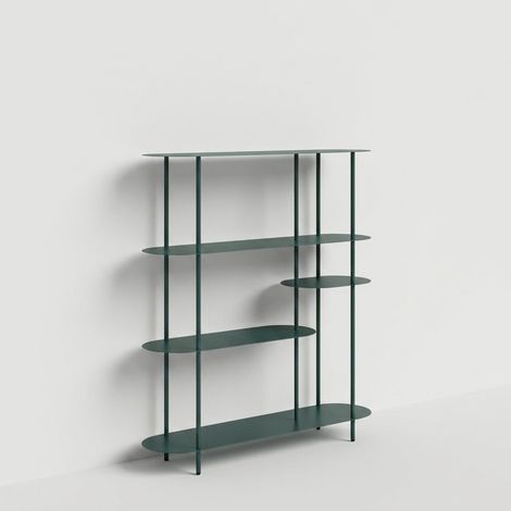 Librería moderna de metal Saturno con 5 estantes - Verde oscuro (1/5)