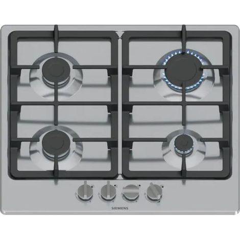Siemens EG6B5PK90. Colore del prodotto: Nero, Acciaio inox, Posizionamento dell'apparecchio: Da incasso, Dimensione della larghezza del piano cottura: 60 cm. Bruciatore piccolo: 1 W. Tipo di contro... (1/5)