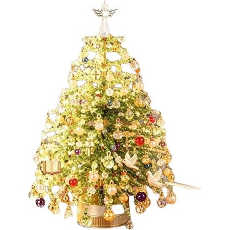 Kit de árbol de Navidad hecho a mano con cuentas, con temática festiva y navideña (luces incluidas por defecto). (1/5)