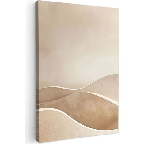 CUADRO EN LIENZO Beige - Naturaleza - Abstracto - Moderno Lienzo Para Dormitorios 60x90 cm