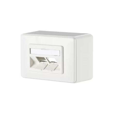 Metz Connect Modul Anschlussdose AP 2 Port unbestück reinweiß 1309150002-E (1/2)
