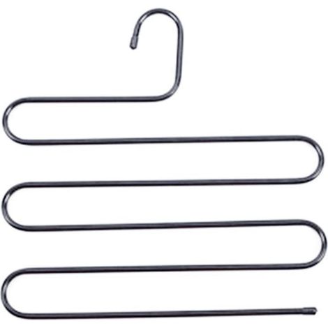 (14,17 x 14,17 pouces, lot de 2, noir) S-Type en acier inoxydable vêtements pantalons cintres placard (1/5)