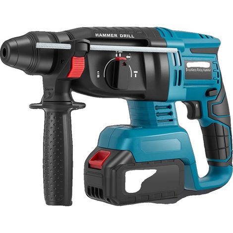 Taladro percutor inalámbrico, motor sin escobillas, energía de impacto de 2,5 J, azul (1/2)