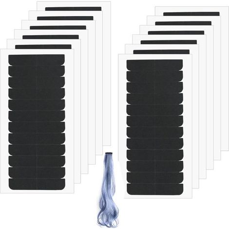Packung mit 20 Haarverlängerungs-Klebebändern schwarzes doppelseitiges Haarverlängerungs-Klebeband unsichtbar und wasserfest austauschbares (1/5)