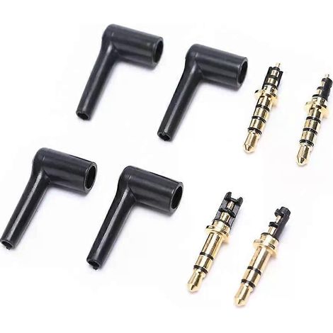 Für männliche 90°-Winkelstecker (L-förmig) für Stereo-Kopfhörer, Reparatur von Kopfhörerbuchsen, Audio-Löten, 3/4-polig, 35 mm (JXLGV) (1/4)