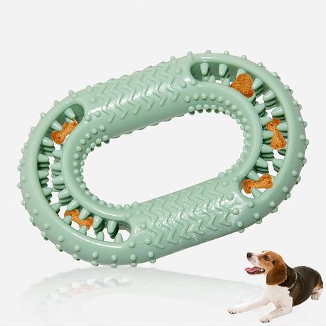 Jouet à Mâcher pour Chiens, Dents en Caoutchouc Naturel Nettoyant Un Anneau à Mâcher Solide, Jouet D'entraînement pour Moyens et Petits Chiens Pas pour Les Chiens Agressifs