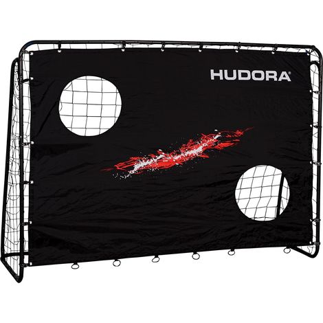 HUDORA Porta da calcio Trainer con parete per goal - porta robusta da esterno per bambini e adulti - con due fori bersaglio rinforzati - Porta impermeabile per training e divertimento (1/3)