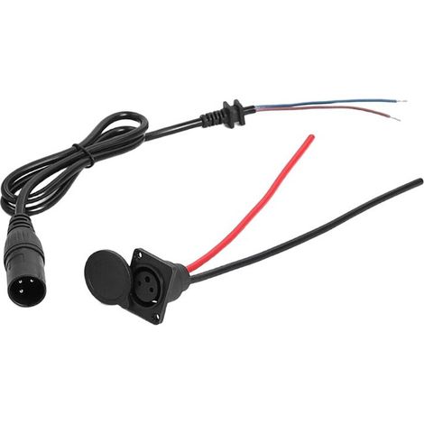 Conector de carga macho/hembra de 3 pines para patinete eléctrico, cable de interfaz para bicicleta eléctrica, puerto de carga de PVC.
