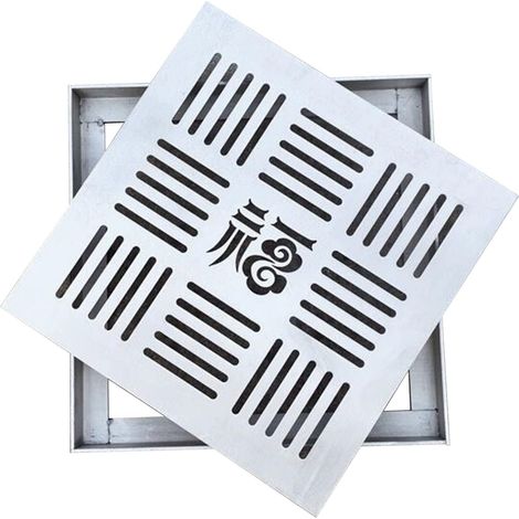 Grille de drainage en acier inoxydable 304 - 30 x 30 cm - Grille décorative pour enlever les débris, les feuilles mortes et prévenir la rouille. (1/5)