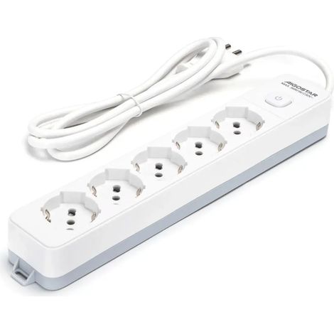multipresa ciabatta elettrica bipasso schuko con interruttore 5 prese bipasso 10-16A schuko