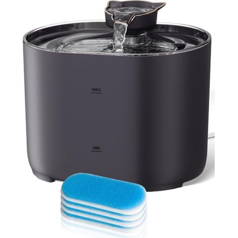 2,2-Liter-Katzenbrunnen mit 4 Filtern, 2 Wasserdurchflussmodi, Aktivkohlefilterung, leiser Wasserpumpe und einfacher Reinigung (XXW) (1/4)
