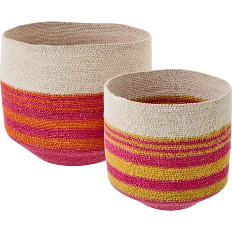 Lot de 2 Paniers en Jonc "Rory" 30cm Multicolore (1/2)