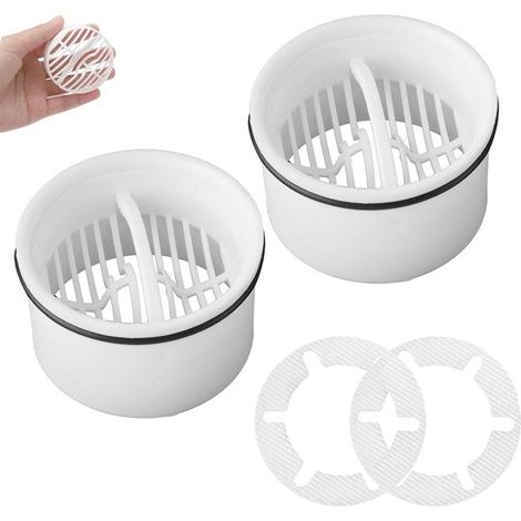 Duschablauf-Haarfilter 2er-Pack - 7 cm Durchmesser - Filtert Essensreste und Haare - Geeignet für Küchen, Badezimmer und Waschküchen. (1/5)