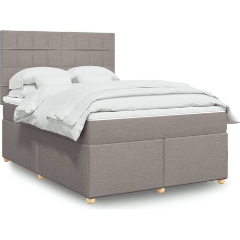 Boxspringbett mit Matratze Taupe 140x190 cm Stoff