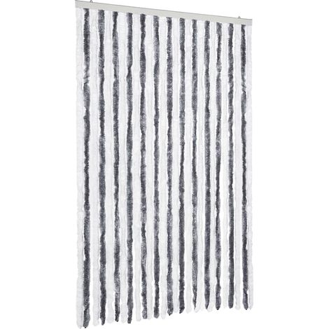 Moustiquaire gris et blanc 118x220 cm chenille (1/5)