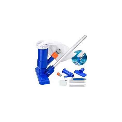 Nettoyeur de piscine portable avec perche télescopique – Bleu (1/5)
