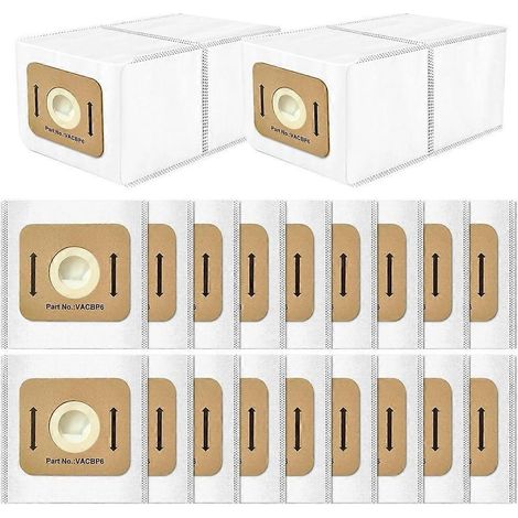 Lot de 20 sacs pour aspirateur dorsal Atrix Ergo de 8 litres, remplace VACBP1 et VACBP36V, sacs filtrants HEPA en polaire, référence VACBP6 (1/5)