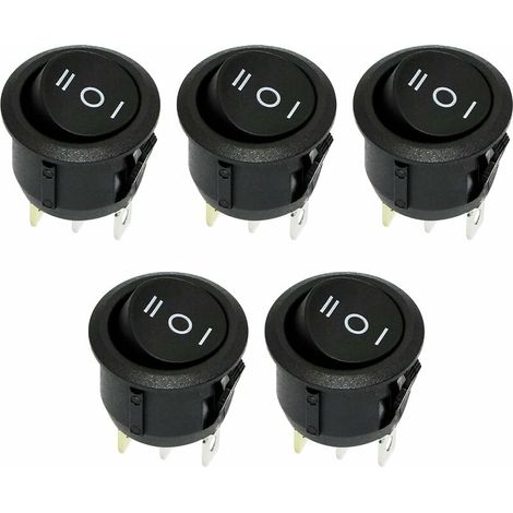 Lot de 5 Interrupteur à bascule, 3 positions, 6A/250V, boîtier ignifugé, pour appareil ménager (1/5)