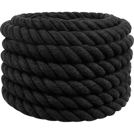 Rope Black 6 x 6 x 500 cm Cotton vidaXL (1/4)