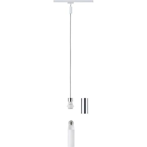 Luminaire sur rail haute tension universel E27 20 W LED blanc, chrome S307581 (1/5)