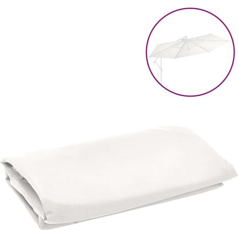 Tissu de remplacement pour parasol déporté Blanc sable 350 cm (1/4)
