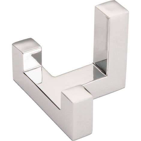 Porte-manteau double COSIMA SO-TECH L40mm inox/métal gris clair patère vestiaire entrée (1/5)