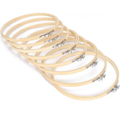 Cercles à broder réglables, cadre à point de croix, pince extensible pour broderie circulaire, outils de couture, 8 pièces, 20 cm (1/5)
