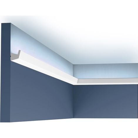 Scatola da 16 metri CX189 Cornice per illuminazione indiretta Orac Decor - 2,7x2,7x200cm (h x p x l) - modanatura decorativa in polimero - Scatola da 8 pezzi