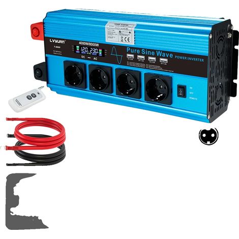 Inverter, onda sinusoidale pura, uscita USB, 12V 8000W EU (1/2)