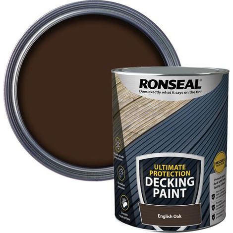 Ronseal 39149 Ultimate Protection Decking Paint English Oak 5 litre RSLDPEO5L