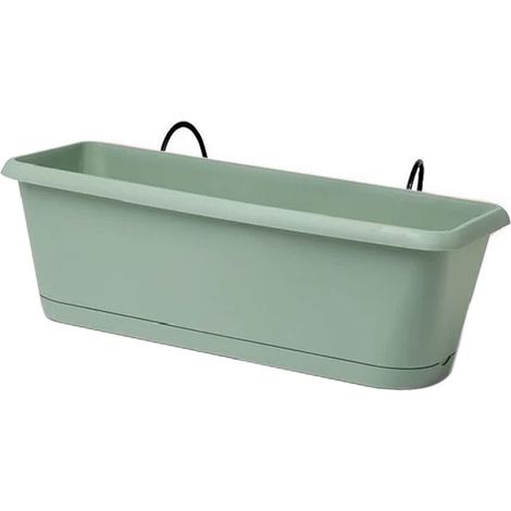 Jardinière CHORUS Vert laurier, 48,8 x 18,8 x 16,1 cm, 9,4 L + Support invisible -