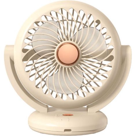 Mini Ventilateur de Table Oscillant pour Chambre Blanc – Petit Ventilateur de Bureau Silencieux et Portable pour Maison et Été (1/5)