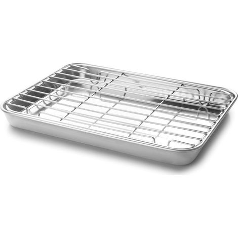 Lacor Edelstahl-Drahttabletts 40,5 x 30,5 cm Ofen-, kühlschrank- und gefriergeeignet Spülmaschinenfest (1/5)