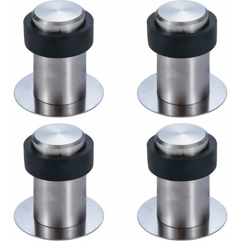 Adhesive Floor Doorstop 6cm Stainless Steel Door Stopper Doorstop (Set of 4) -6cm (1/4)