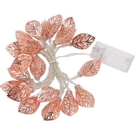 Luci decorative color oro rosa, 20 LED, alimentate a batteria, impermeabili, a scomparsa, ideali per feste all'interno della porta. (1/5)