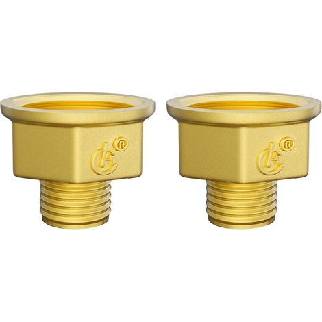 Réducteurs 1/4 à 3/8 Pouce en Laiton, Rallonge de Réduction avec Hexagone, Filetage Extérieur x Intérieur, pour la Conversion Tuyauterie(Lot 4) Agxig 1"+1/2" (1/5)