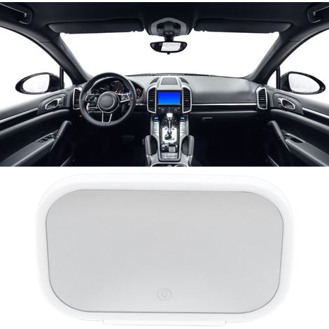 (Exclusivité Mexique) Miroir de maquillage portable pour voiture avec éclairage LED (blanc) et batterie intégrée (1/5)