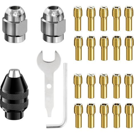 Clamping jig, brass collet, fixed collet, 20 pieces, drill chuck, SDS adapter, self-tightening chuck, quick-release precision brass chuck, clamping tool (1/5)