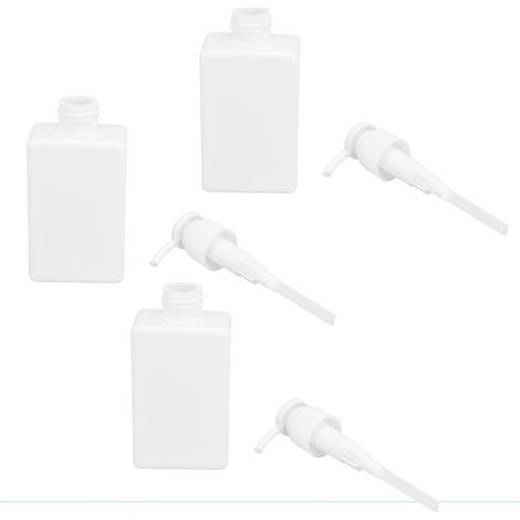 Lot de 3 flacons de 150 ml étanches pour lotion, savon pour les mains et shampoing, flacons de transvasement pour cosmétiques, flacons de gel douche, flacons en plastique à pression, blancs (1/5)