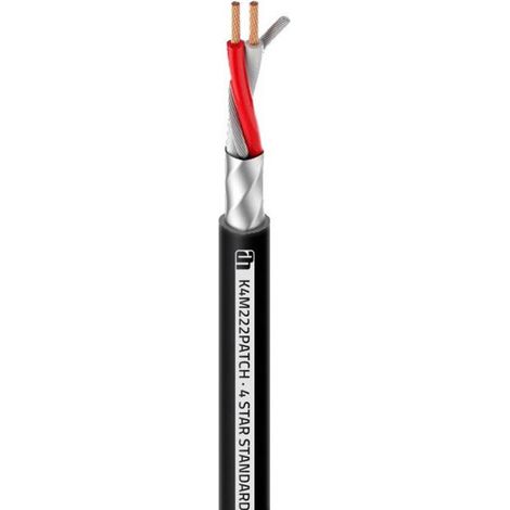 Cable Audio Microfono 2x0,22mm Negro Adam (100m) K4m222patch