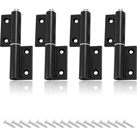 Cuatro pares de bisagras negras para puertas, fabricadas en aleación de aluminio de alta resistencia, aptas para puertas, armarios y ventanas (1/5)