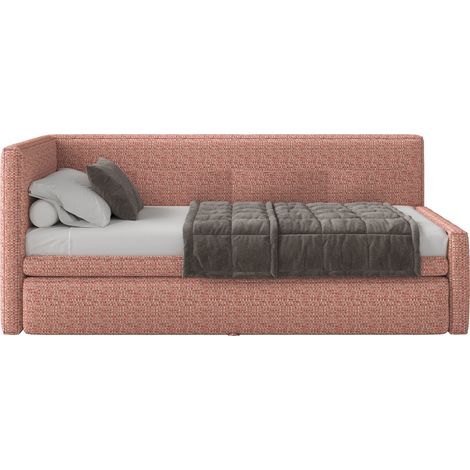 Selsey Nesmi - Lit rembourré - 90x200 cm - tissu tressé Vert sauge (1/5)