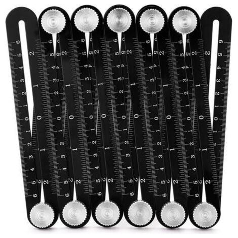 Règle en alliage d'aluminium 12 fois, règle de mesure multi-angle précise en alliage d'aluminium de haute qualité, outil de mise en page avec matrice perforée pour les constructeurs (1/5)