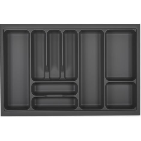 ORGA-BOX I Besteckeinsatz 719 x 473 oriongrau mit Perlstruktur und Anti-Rutschbeschichtung für Tandembox Antaro / Intivo u. ModernBox im 80er Schrank Besteckaufbewahrung
