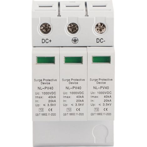 Parafoudre (SPD) — 20-40 kA, tripolaire, 1000 V — Dispositif de protection contre les surtensions photovoltaïques / Parafoudre (1/5)