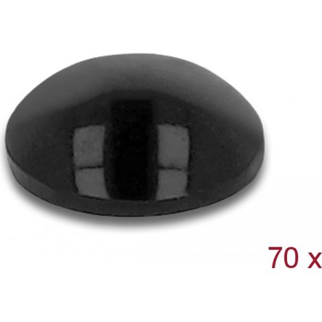 Delock Pies de goma redondos autoadhesivos 8 x 3 mm 70 piezas negro