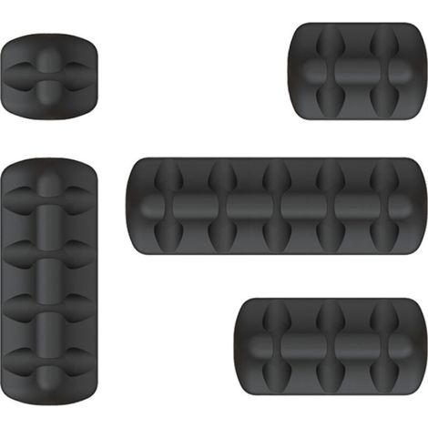 Attaches-câbles pour bureau - Lot de 5 - Gestion des câbles, auto-adhésives-AquaForge (1/5)